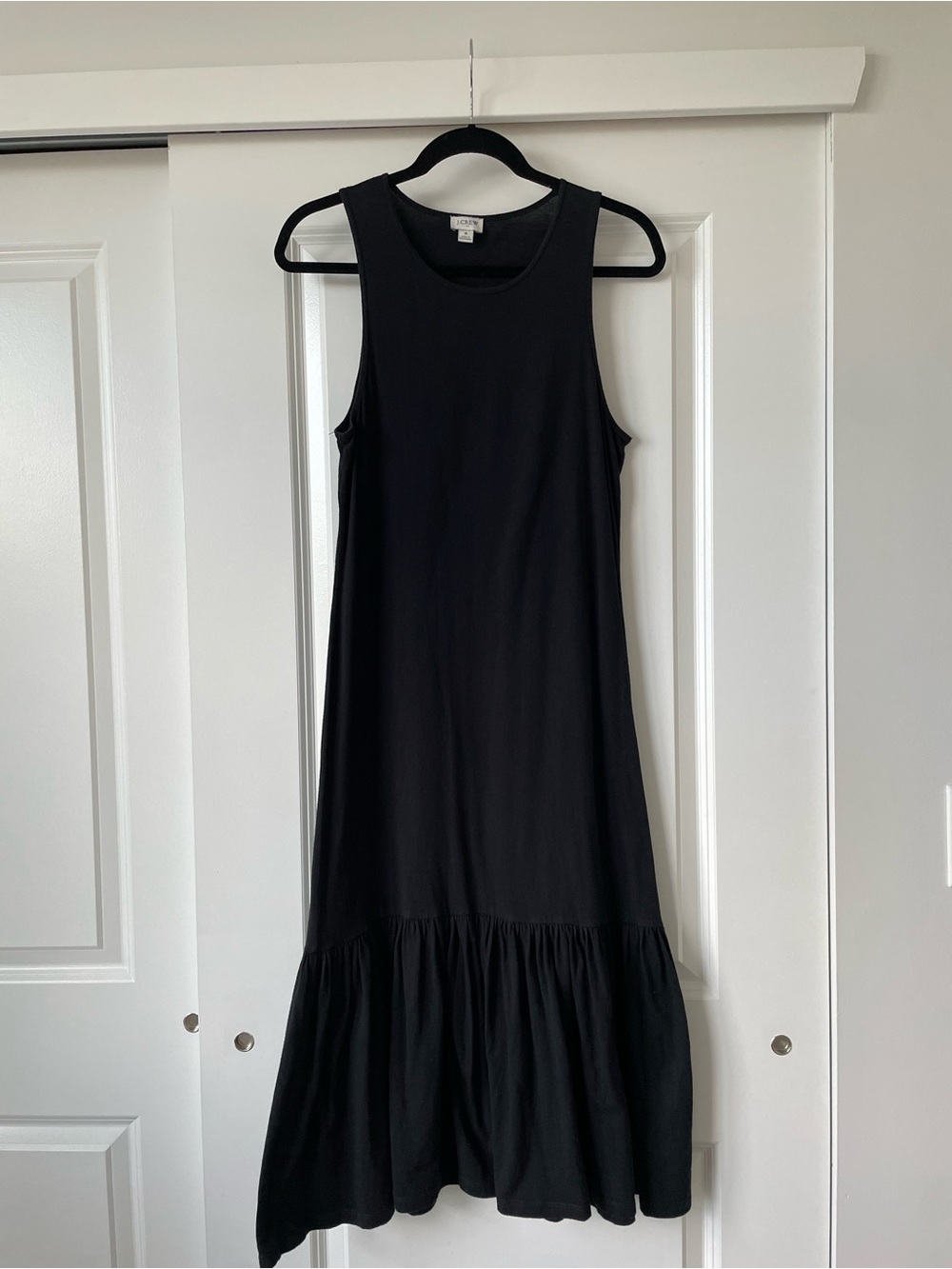 LAST CHANCE‼️ J. CREW Women's Black Sleeveless Ruffle-Hem Dress